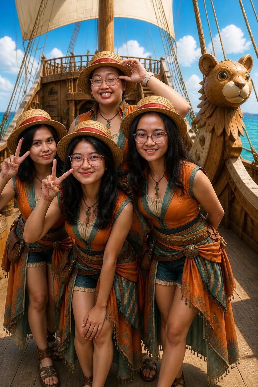 Foto AI keluarga dengan busana tematik, variasi 2