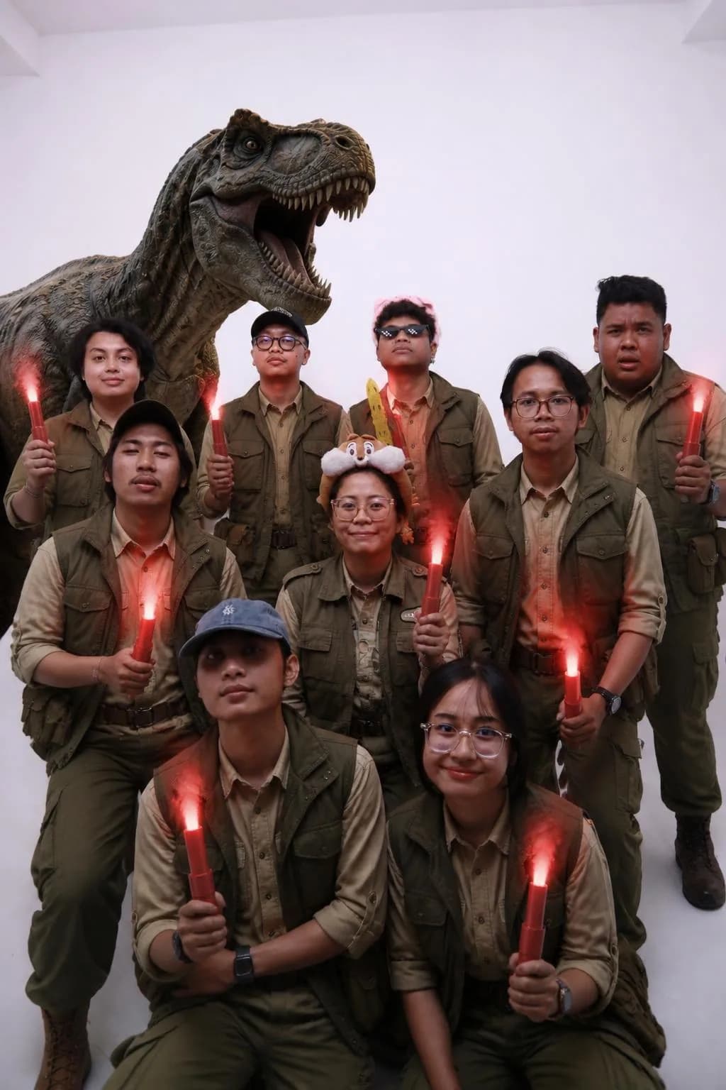 Foto AI grup besar dengan beragam tema petualangan, variasi 4