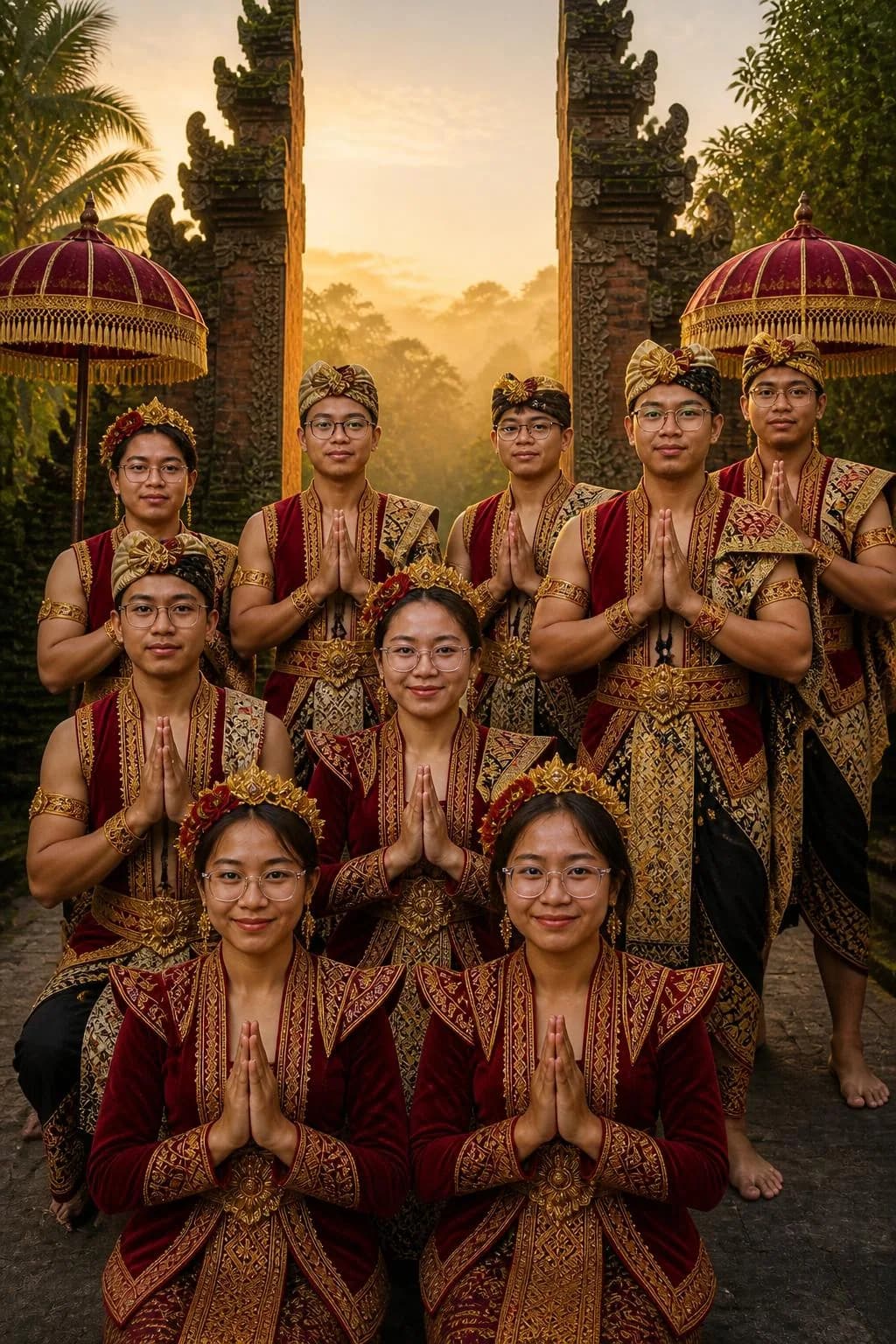 Foto AI grup besar dengan beragam tema petualangan, variasi 6