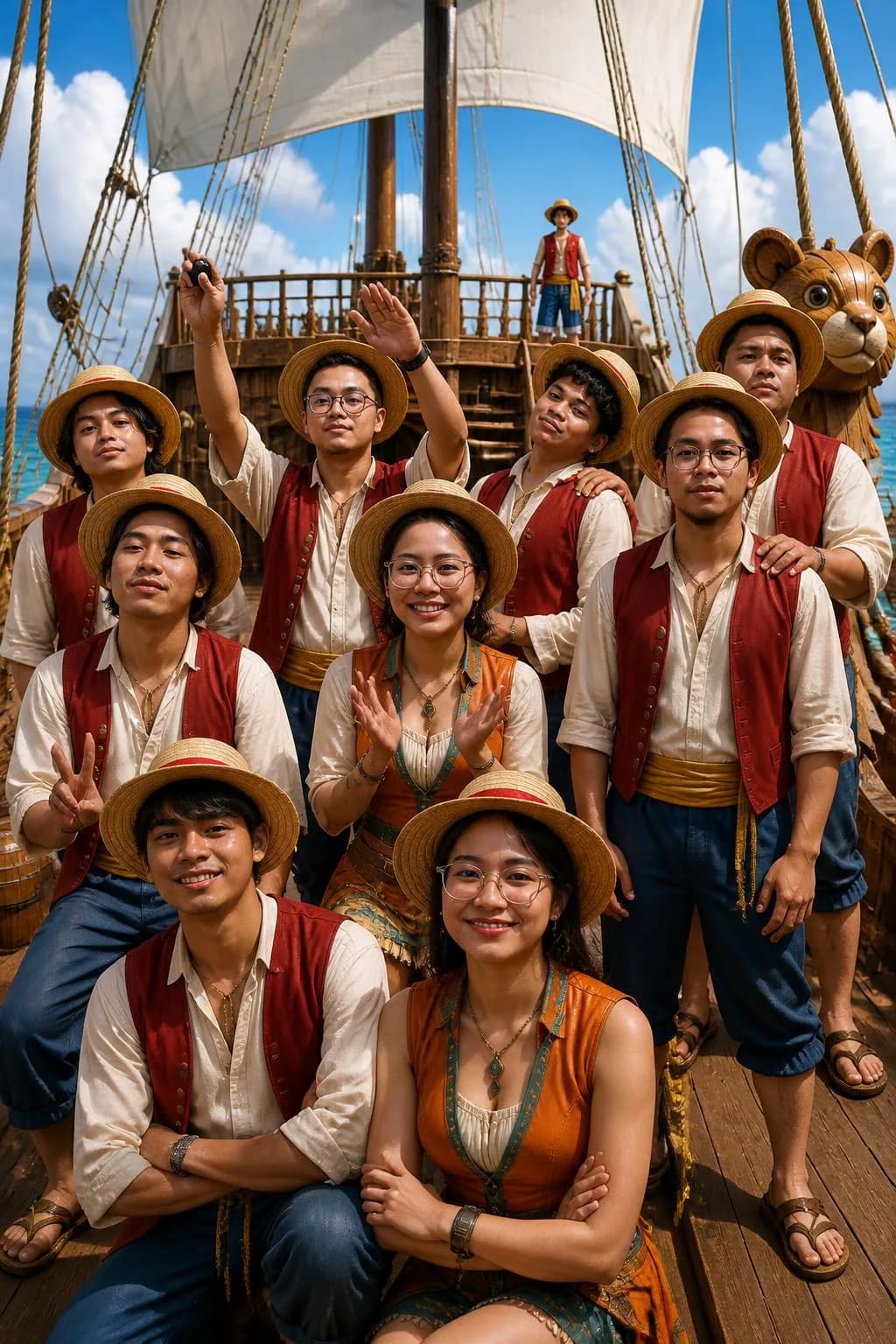 Foto AI grup besar dengan beragam tema petualangan, variasi 7