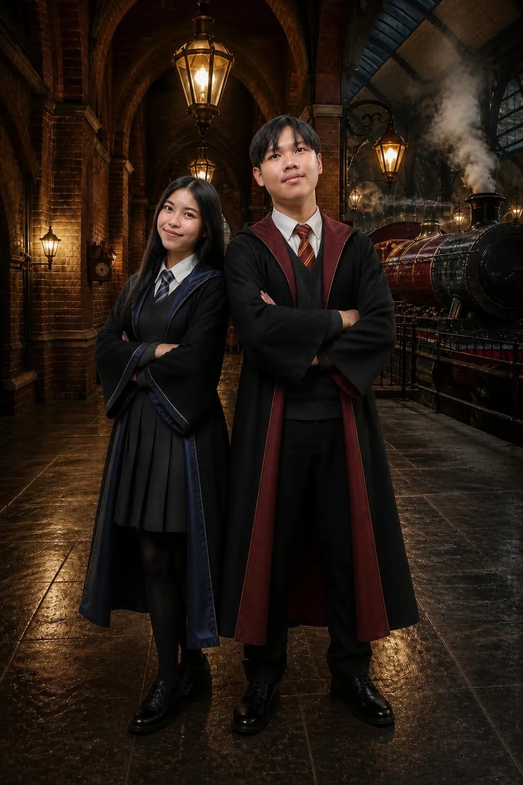 Foto AI couple dengan tema fantasi, variasi 2